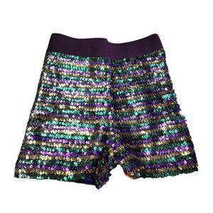 3604 Mardi Gras‎ Sequin Shorts Girls L/XL